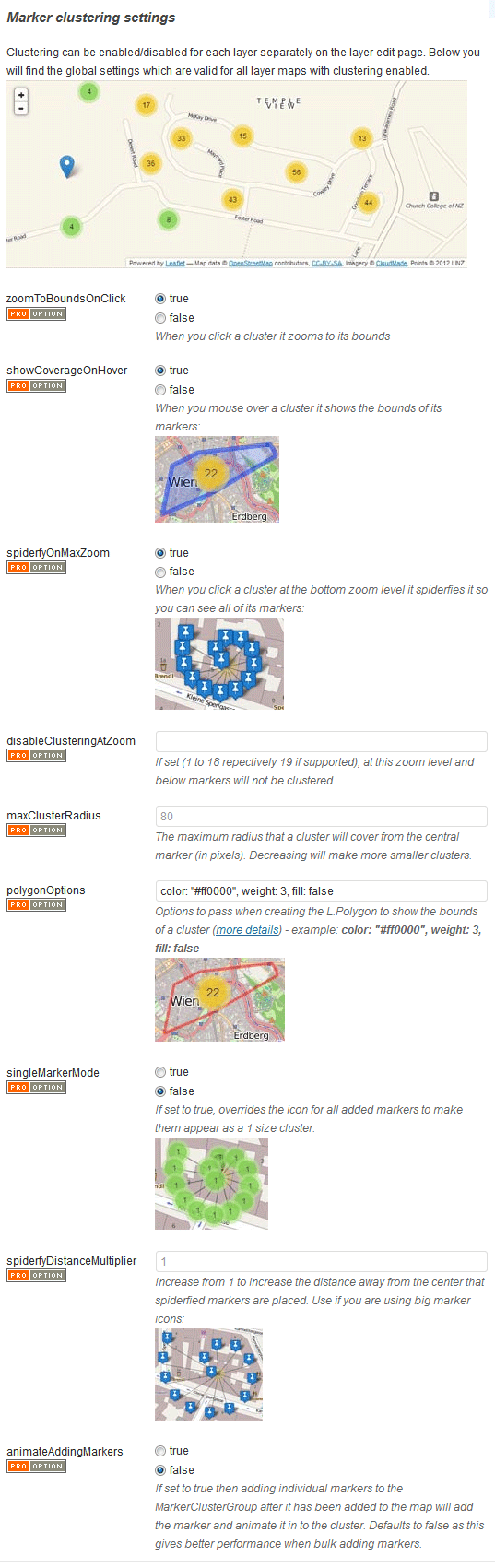 clustering-settings