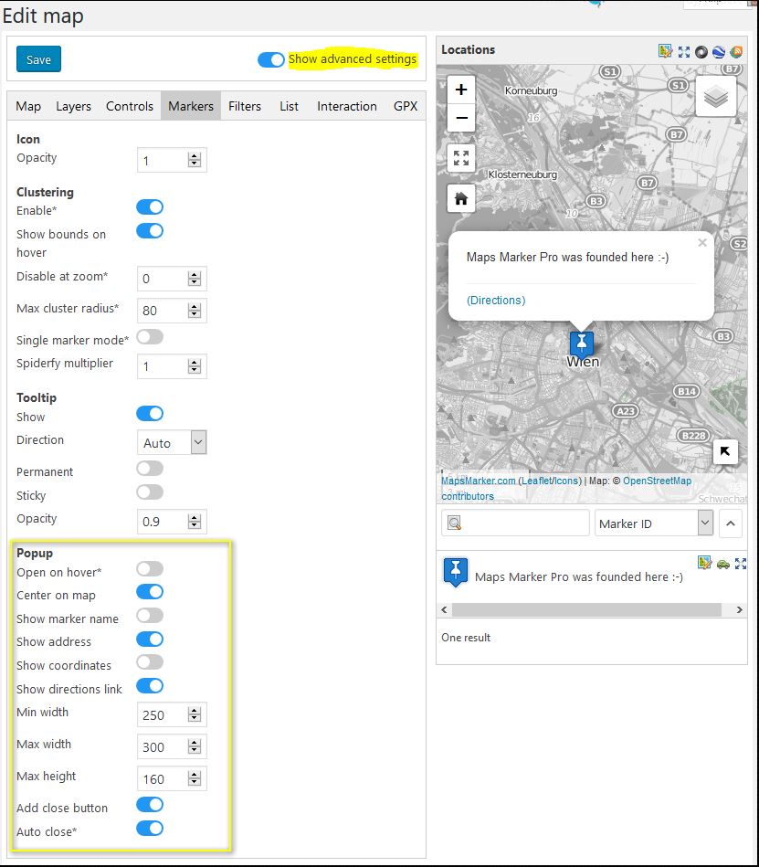 How to configure the popup of a marker › Maps Marker Pro